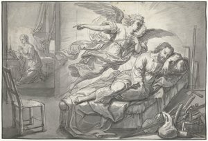 Az angyal álmában megjelenik Józsefnek alkotó: Abraham van Diepenbeeck