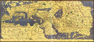 A "Kitab Rudjdjar" vagy "Tabula Rogeriana" másolata 1154-ből. alkotó: Abu Muhammad (after) Al-Idrisi or Edrisi