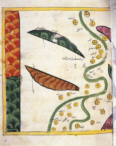 A Nílus-delta és két oázis térképe (vellum) alkotó: Abu Muhammad Al Idrisi or Edrisi
