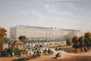 Hyde Park Gardens, 1862 körül (színes litho)