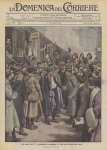 A hősies vendégeknek Bari lelkes fogadtatása a sebesült szerb tiszteknél