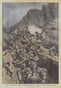 A Valle Inferno-hágónál az alpesi csapatok egy szakasza hősies küzdelem után árkot tép fel?