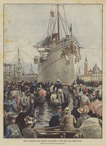 A német birodalmiak megérkezése Velencébe a Hohenzollern hajó fedélzetén