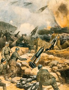 A Carso vonalak bombázása alkotó: Achille Beltrame