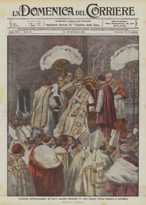 XV. Benedek új pápa koronázási ünnepsége a Sixtus-kápolnában szeptember 6-án, vasárnap
