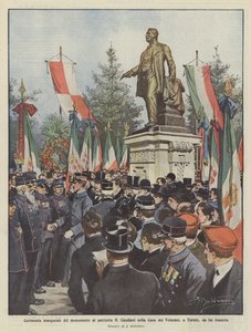 G Candiani hazafi emlékművének avatóünnepsége a Casa dei Veteraniban, Turate-ban, amelyet ő alapított.