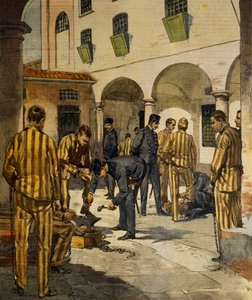 Polgári reformok: a láncok felszámolása az olasz börtönökben, Achille Beltrame (1871-1945), La Domenica del Corriere, 1902. október 3. alkotó: Achille Beltrame