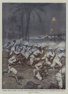 Tripoli olasz meghódítása, a törökök hiábavaló éjszakai támadása Bu-Meliana védett kútjain?