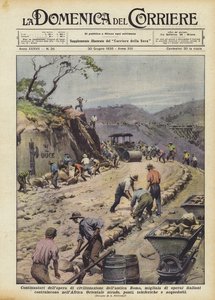 Az ókori Róma civilizációs munkájának folytatói, több ezer olasz munkás? alkotó: Achille Beltrame
