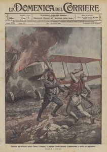 A Zarnec (Albánia) közelében leszállásra kényszerült Ercole kapitány felgyújtja a repülőgépet, és megöl egy támadót.