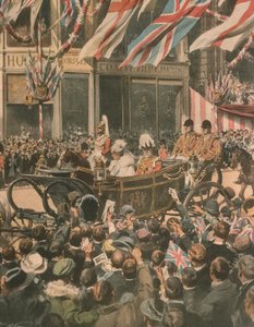 Borítóillusztráció V. György király jubileumáról; London, Anglia alkotó: Achille Beltrame