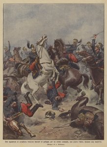 Két század francia lovasság vágtában indult, rossz parancsra? alkotó: Achille Beltrame