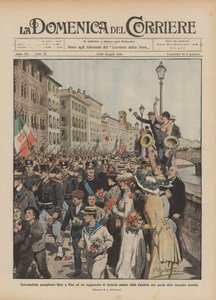 Hol fogadták Pisában a Calabriából hazatérő gyalogezredet?