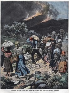 Az Etna kitörése 1910-ben. Illusztráció: Achilles Beltrame. alkotó: Achille Beltrame