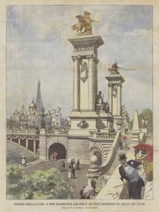 Párizsi Világkiállítás, a Grand New Alexander III híd a bejárattól?
