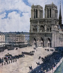 Felix Faure temetése a párizsi Notre Dame-székesegyházban 1899-ben Achille Beltrame illusztrációja alkotó: Achille Beltrame