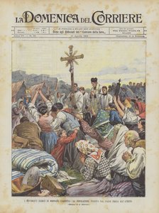 Mignano (Caserta) szeizmikus mozgalmai, A vidékről menekült lakosság imádkozik a szabadban alkotó: Achille Beltrame