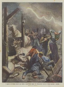 A villám szeszélye egy istállóban CastellAlferóban (Alessandria tartomány), földet és fájdalmat?