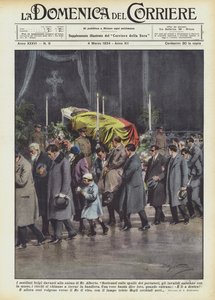 A megcsonkított belgák Albert király holtteste előtt