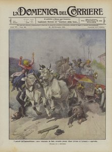Az autózás veszélyei: ökrök húzták a szekeret, Altare-nál (Riviera di Levante) elgázolták és felborultak