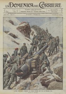 Tüzérségünk csodagyereke, egy acélkolosszus mászik fel egy nagyon magas csúcsra alkotó: Achille Beltrame
