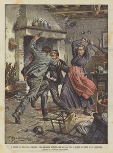 Costa-Piana drámája (Chiavari), Egy bátor parasztasszony, aki már megmenti férje életét? alkotó: Achille Beltrame
