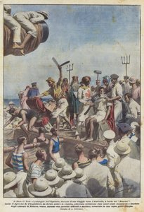 York hercege átkel az Egyenlítőn, Ausztrália felé tartva a Renown fedélzetén alkotó: Achille Beltrame