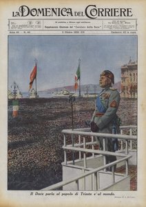 A Duce Trieszt lakosságához és a világhoz beszél