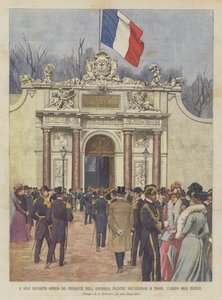A Francia Köztársaság elnöke által felajánlott nagy bankett a touloni arzenálban, a vendégek érkezése