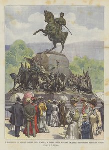Amedeo hercegnek, Aosta hercegének emlékművét Torinóban Calandra szobrászművész múlt szerdán avatták fel.