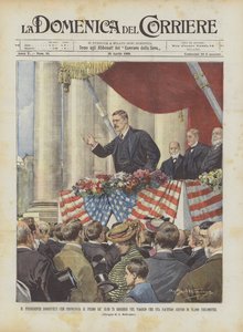 Roosevelt elnök elmondja az első beszédet a 75 beszéde közül az utazása során?