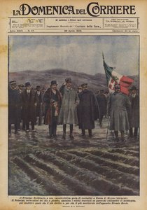 Az örökös herceg egy jellegzetes parasztfajnál Rocca di Mezzóban (Abruzzo)