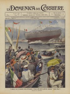 Az Andrea Doria új hatalmas csatahajó múlt vasárnapi ünnepélyes felbocsátása Spezia arzenáljában
