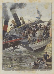 A régi Primus gőzhajó kettétört, és elsüllyedt egy vontató az Elba alsó részén?