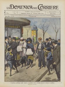 A legújabb divat groteszk, a nadrágos hölgyek kigúnyolták és fütyülték nyilvános megjelenésüket alkotó: Achille Beltrame
