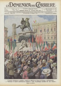 Ezrek és ezrek milánóiak ünnepélyes esküje a Piazza del Duomo-n, szeptember 20-án alkotó: Achille Beltrame