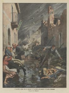 A szörnyű ciklon, amely kitört a 3. áramlaton Scordia faluban (Gatania)