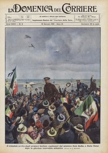 Az olasz repülők diadalmas érkezése Porto Natalba, Italo Balbo miniszter kapitányával?