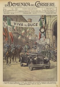 Mussolini diadalmas érkezése Torinóba