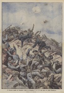 A 3., 4. és 11. zászlóalj kerékpárosának, Bersaglierinek a győztes támadása a 85-ös kvótánál, Monfalcone közelében