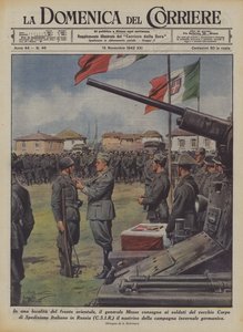 Messe tábornok a keleti front egyik helységében átadja a régi hadtest katonáinak?
