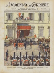 A 21. törvényhozás beiktatása, a királyi körmenet Corr 16-án érkezik a római Palazzo Madama-ba.