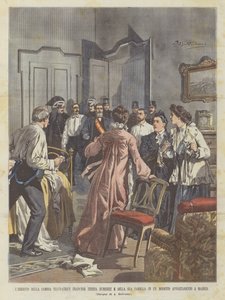 A híres francia csaló, Teresa Humbert és családja letartóztatása egy szerény madridi lakásban