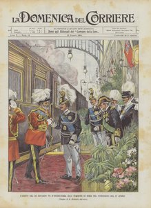 VII. Edward angol király érkezése a római állomásra április 27-én délután