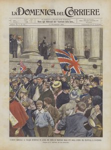 A városi önkéntes hadtest diadalmas érkezése a háborúból a londoni önkormányzati épületbe?