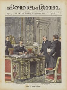 A nap eseménye, a francia-olasz választottbírósági egyezmény aláírása, Párizsban alkotó: Achille Beltrame