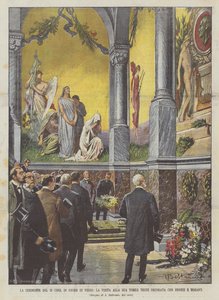 A 19. Corr ünnepség Verdi tiszteletére, a bronzzal és mozaikokkal díszített sírfejek látogatása