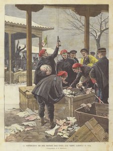 Az Olaszországból a kínai nemzeti csapatoknak küldött ajándékok szétosztása