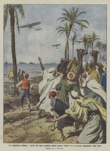 Az olasz Tripolitania, a katonai repülőgépek első repülései Tripoli közelében a mélyek között?