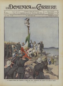 Tripolitánia olasz meghódítása fokozatosan kiszélesedik, felvonva a zászlót Tagiura csúcsára